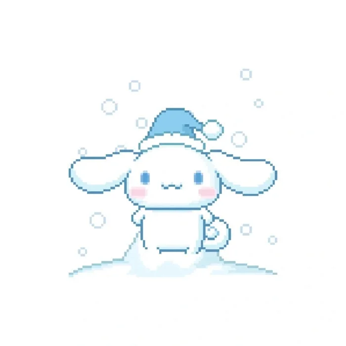 Cute Sanrio Cinnamoroll icon in brand-faithful style with minimal shading