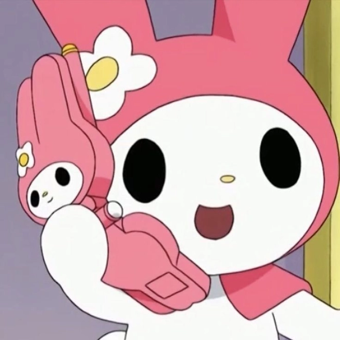 Sanrio PFP in Pinterest aesthetic with paper grain texture and soft gradients