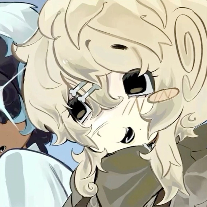 cutecore pfp boy with soft peach tones and oversized sweater