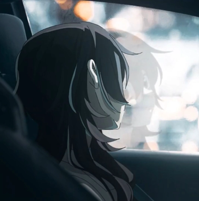 Cinematic dark aesthetic anime girl PFP with film-quality composition