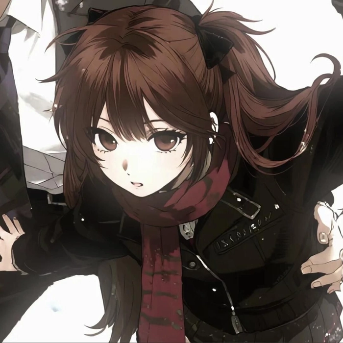 Moody dark aesthetic anime girl avatar with rain backdrop
