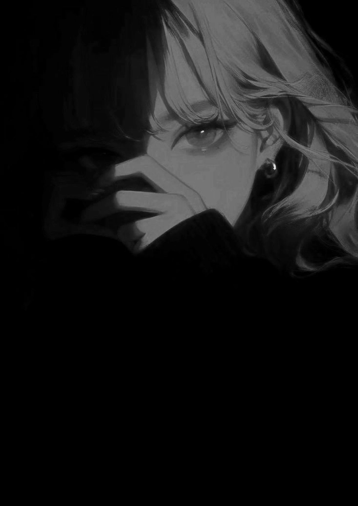 Moody dark anime girl PFP with shadow and atmosphere