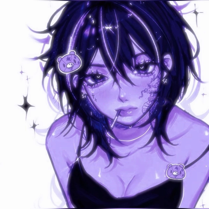 dark purple pfp aesthetic neon violet cyberpunk
