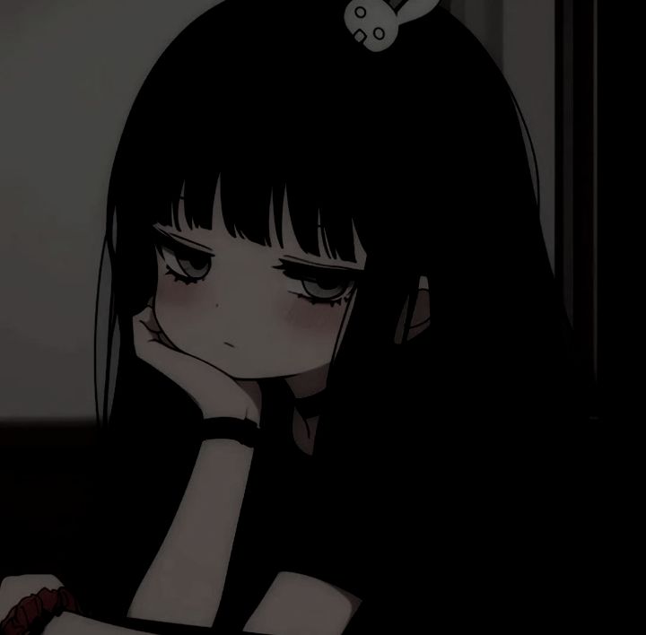 Dark sad aesthetic PFP with high contrast and stark dramatic visual gravity