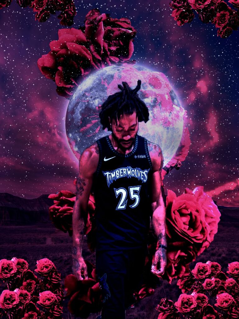 Derrick Rose profile picture with intense action shot and cinematic framing