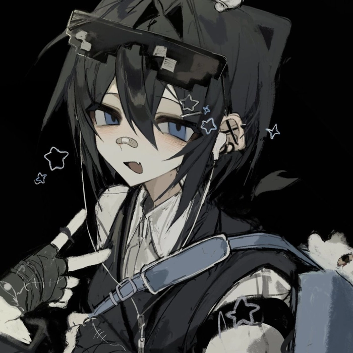 Bold emo anime girl PFP with dark palette and intense expression
