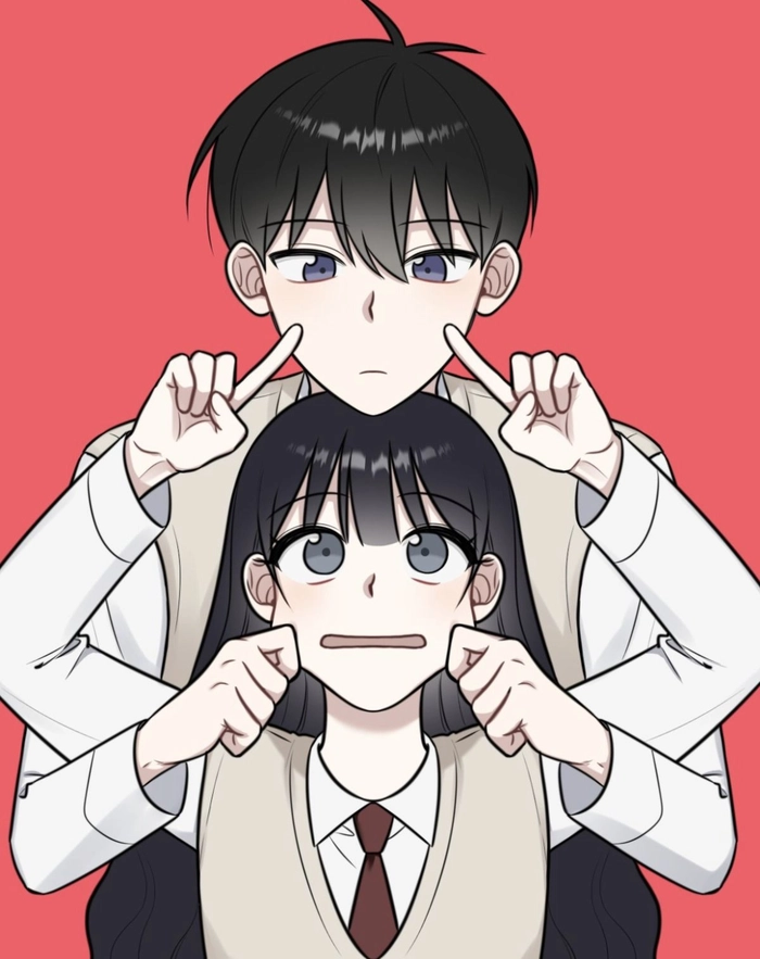 Dark emo couple anime PFP with introspective emotional composition