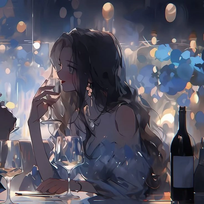 Emo anime couple profile picture with layered emotional depth and dark tones