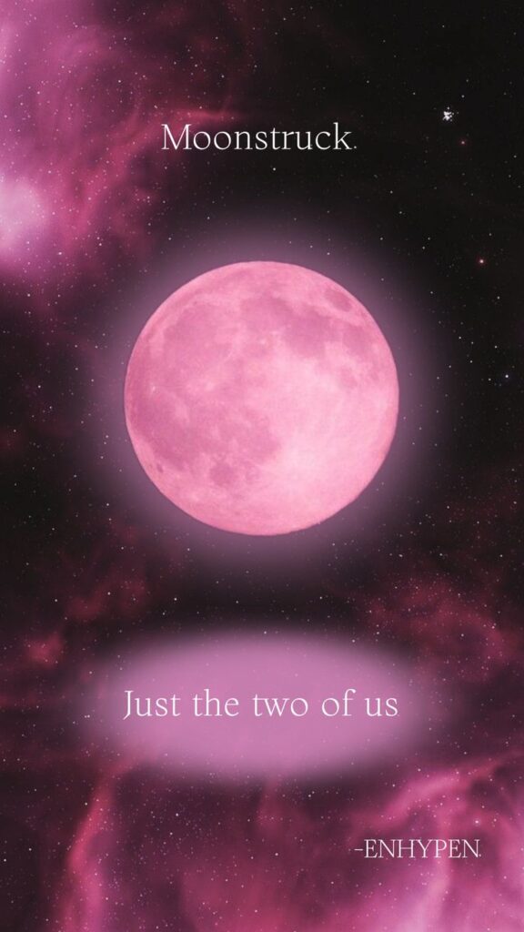 Enhypen pink moon PFP K-pop pastel