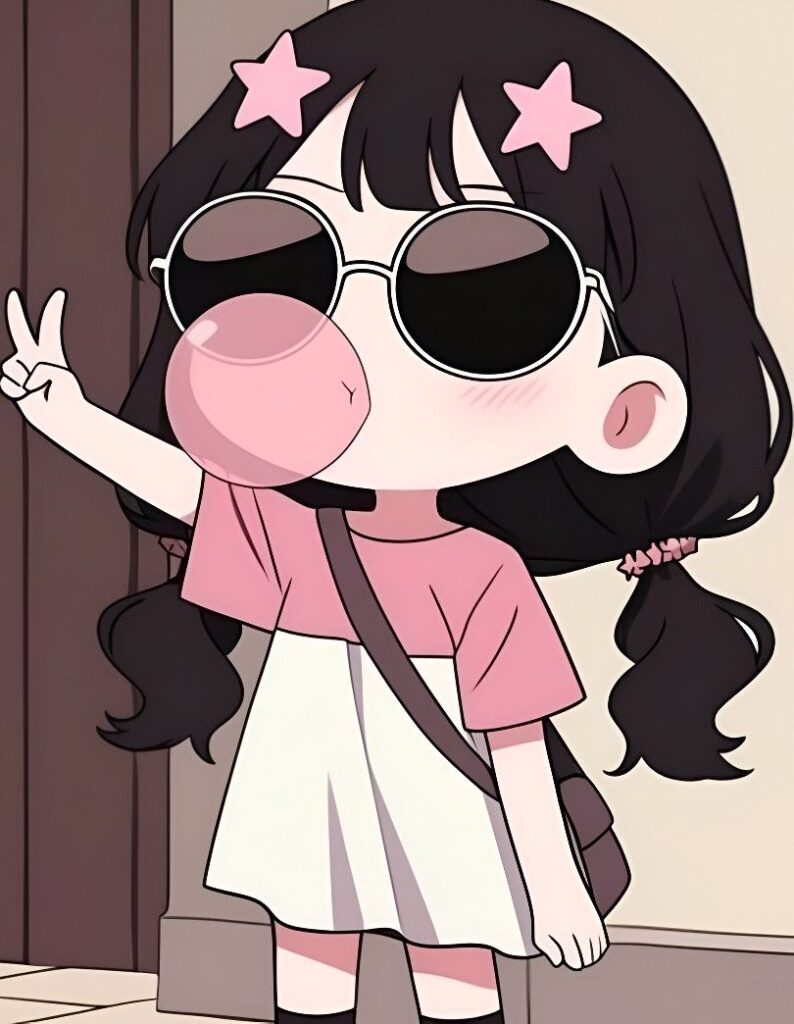 Meme-style funny anime PFP with wide eyes
