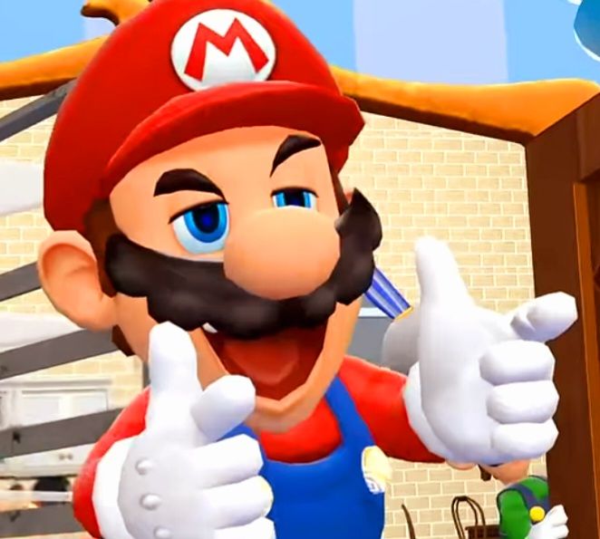 Funny Mario PFP with exaggerated expression