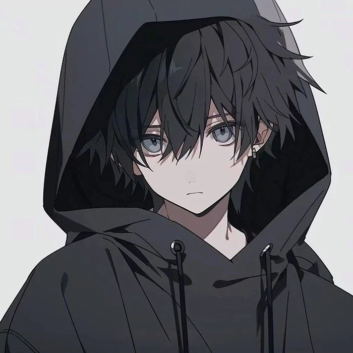 general anime boy PFP styles showcase with varied moods and color treatments