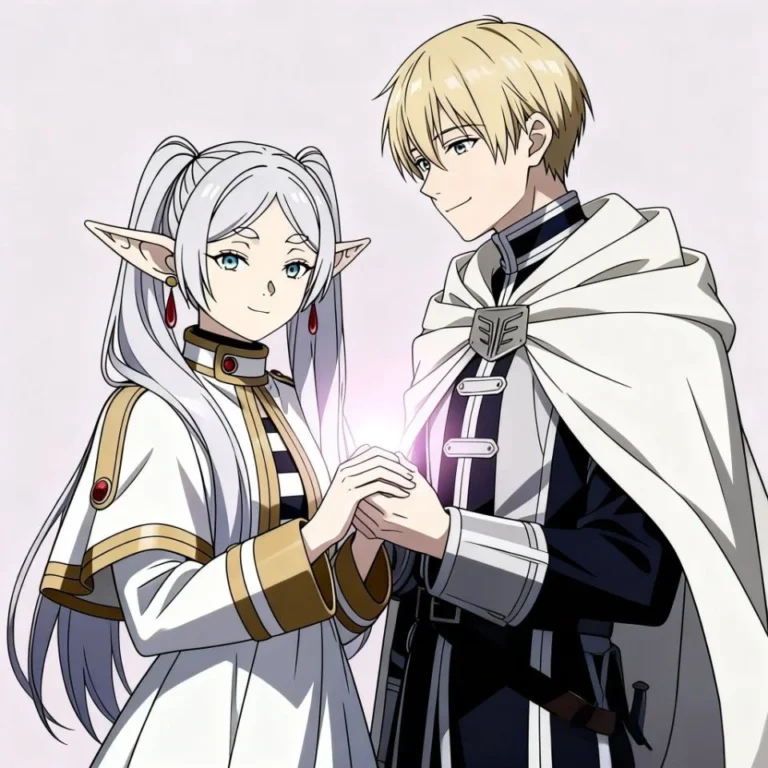 Soft girl couple anime PFP with clean composition and intimate character connection