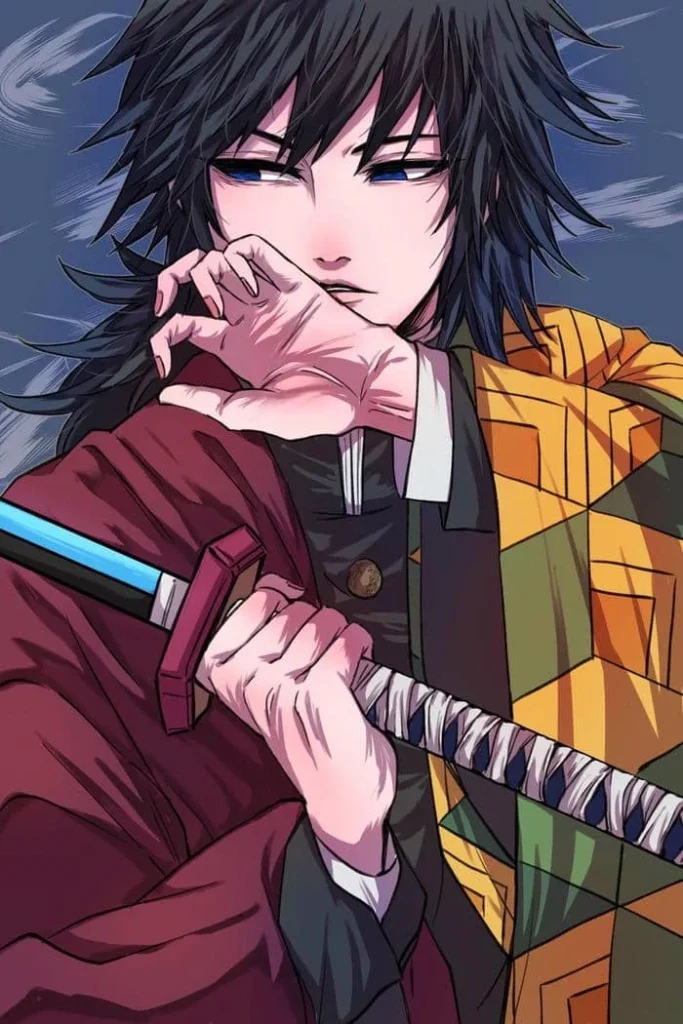Giyu Tomioka 4K PFP with crisp anime shading and cinematic lighting