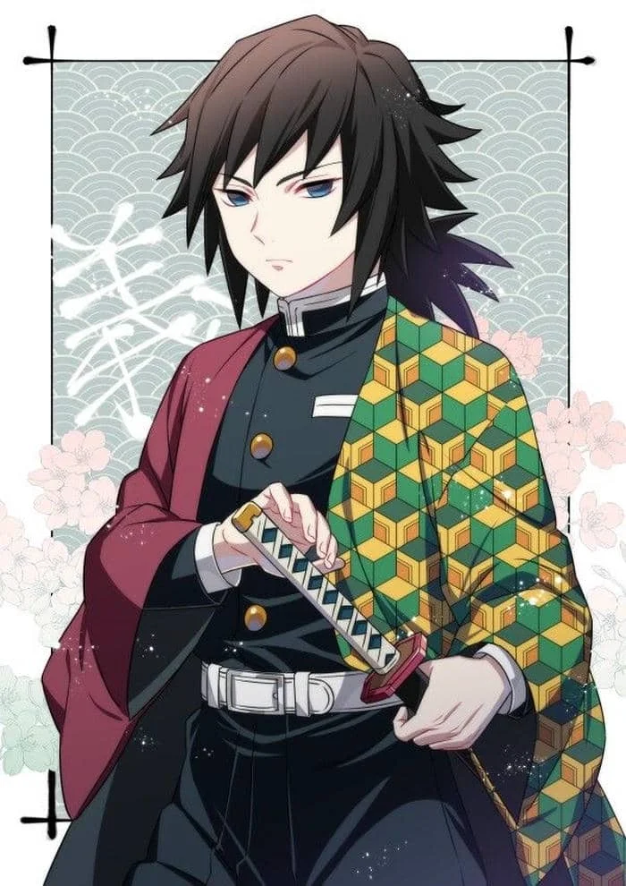 Adorable Giyu Tomioka avatar with rounded features and brightened color palette