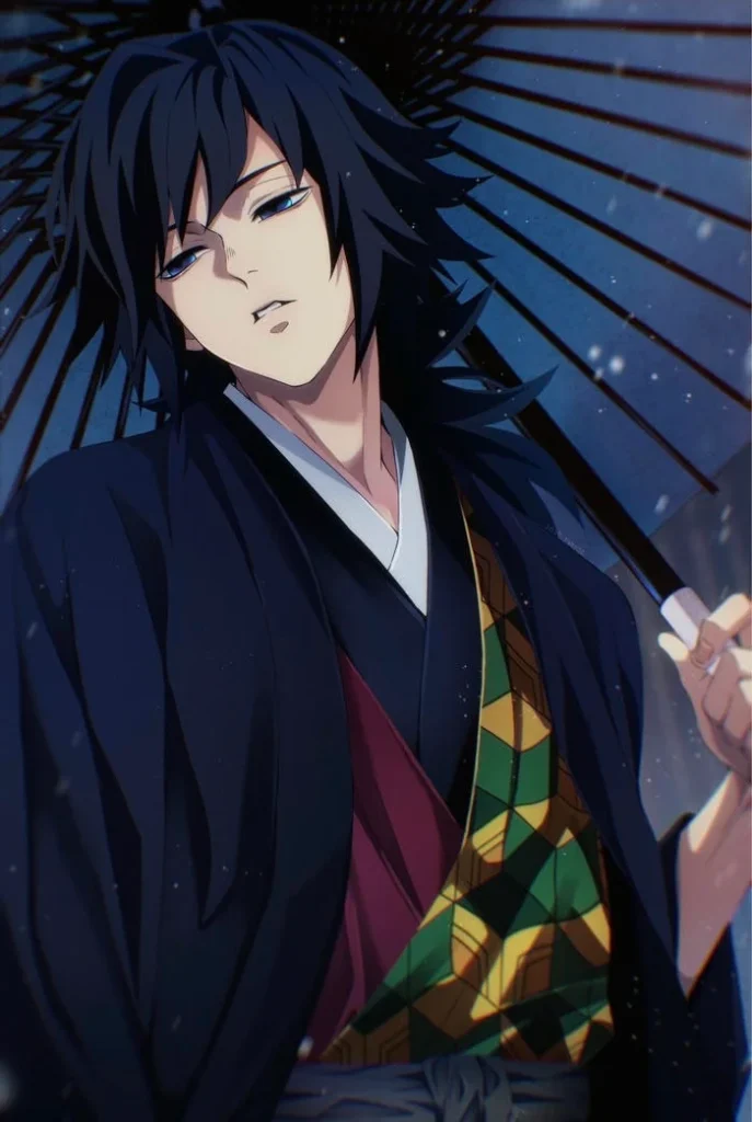 Giyu Tomioka funny PFP with absurd expression contrasting canonical stoic persona