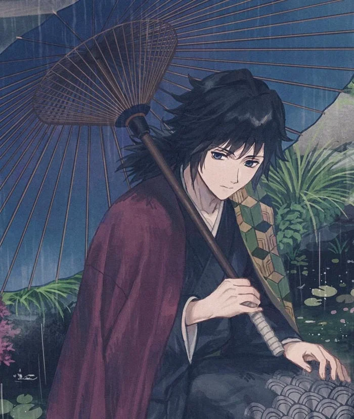 Giyu Tomioka crossover PFP merging Water Breathing and ninja visual language