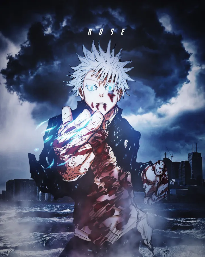 Moody dark Gojo profile picture with cinematic shadow play