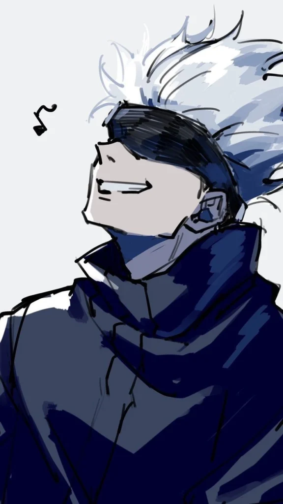 Aesthetic Gojo profile picture with blue and purple color palette