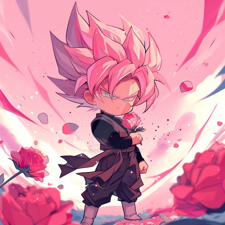 Dragon Ball Super Goku Black avatar with rose-colored energy effect