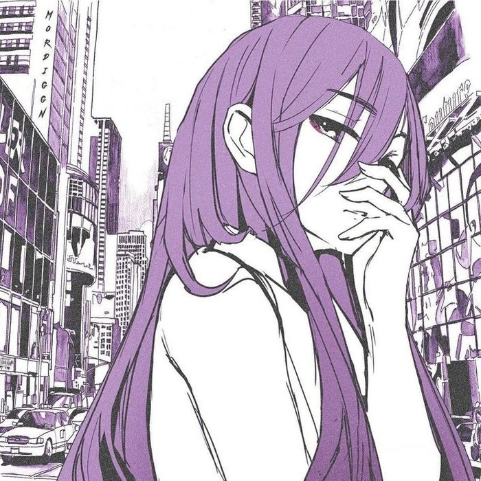 green and purple pfp aesthetic cyberpunk contrast