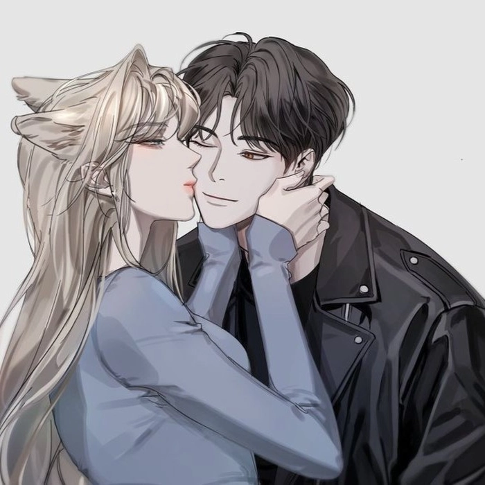 Anime couple Halloween PFP with eerie lighting and playful costumed characters