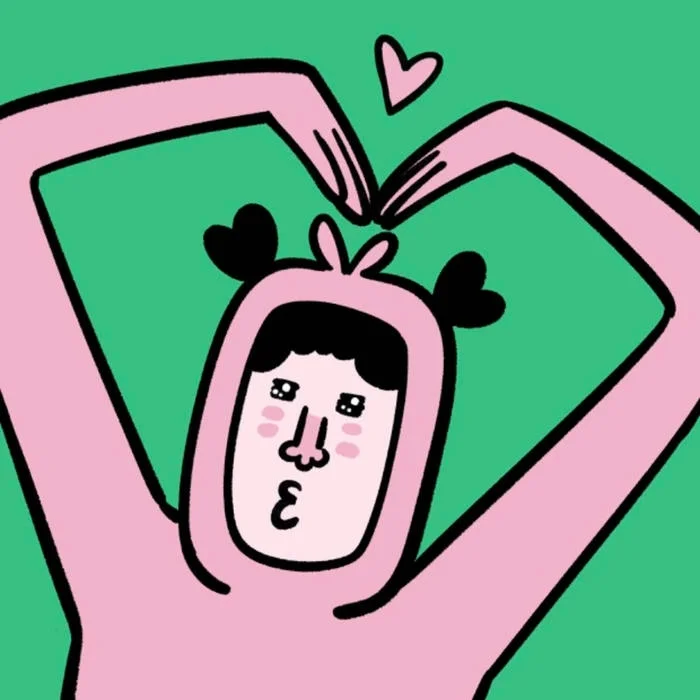 Cute heart PFP aesthetic featuring rounded shapes and kawaii style