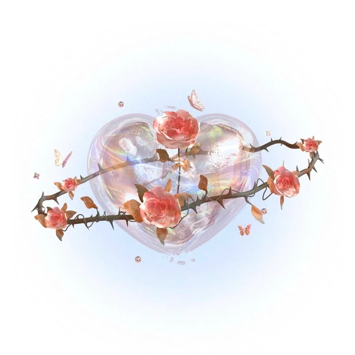 Heart aesthetic PFP for Pinterest featuring decorative layered composition