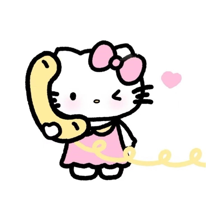 Hello Kitty duo PFP split heart matching set
