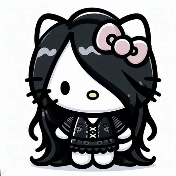 Hello Kitty dark background profile picture edgy cute style