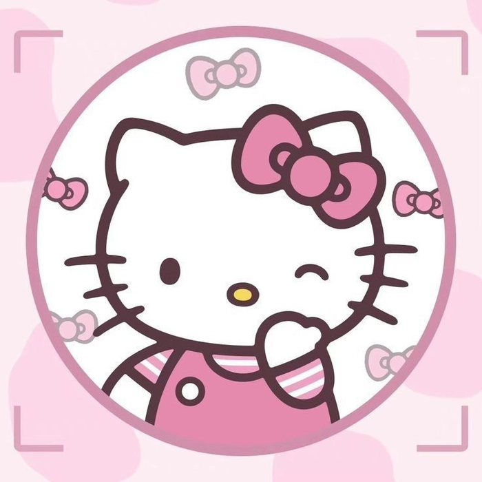 Hello Kitty summer PFP with beach and tropical elements
