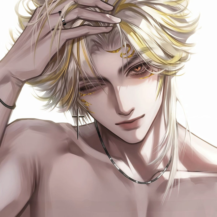 hot anime boy PFP with confident expression and sharp jawline detail