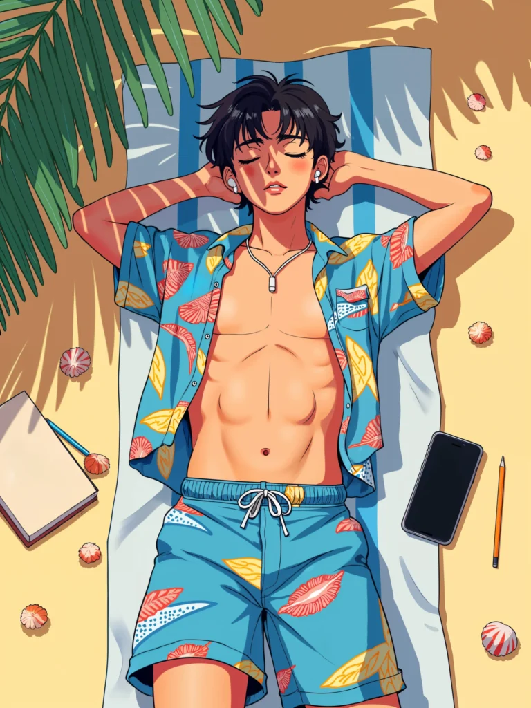 confident hot anime boy PFP with intense eye contact and stylish hair design