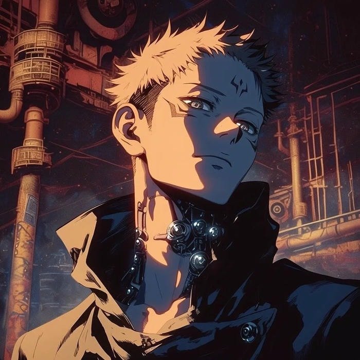 JJK characters PFP featuring ensemble cast group composition with multiple Jujutsu Kaisen figures