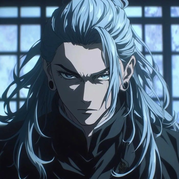 Ryomen Sukuna JJK PFP featuring sharp eyes and dominant expression with shadow lighting