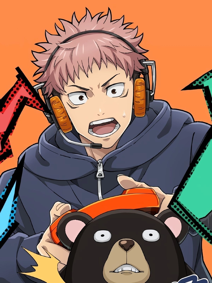 JJK Yuji Itadori PFP with Jujutsu Kaisen franchise branding and cursed energy