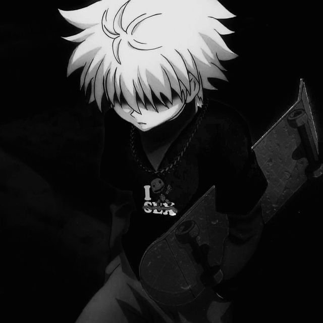 Dark Killua aesthetic profile picture with moody cinematic night vibe