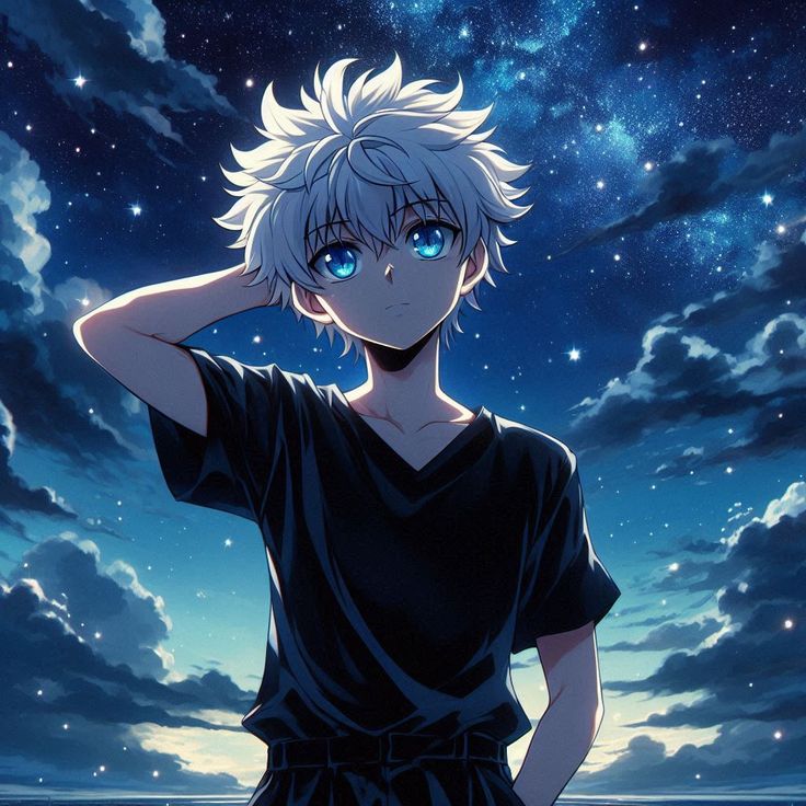 Killua aesthetic profile picture with refined lighting and subtle mood