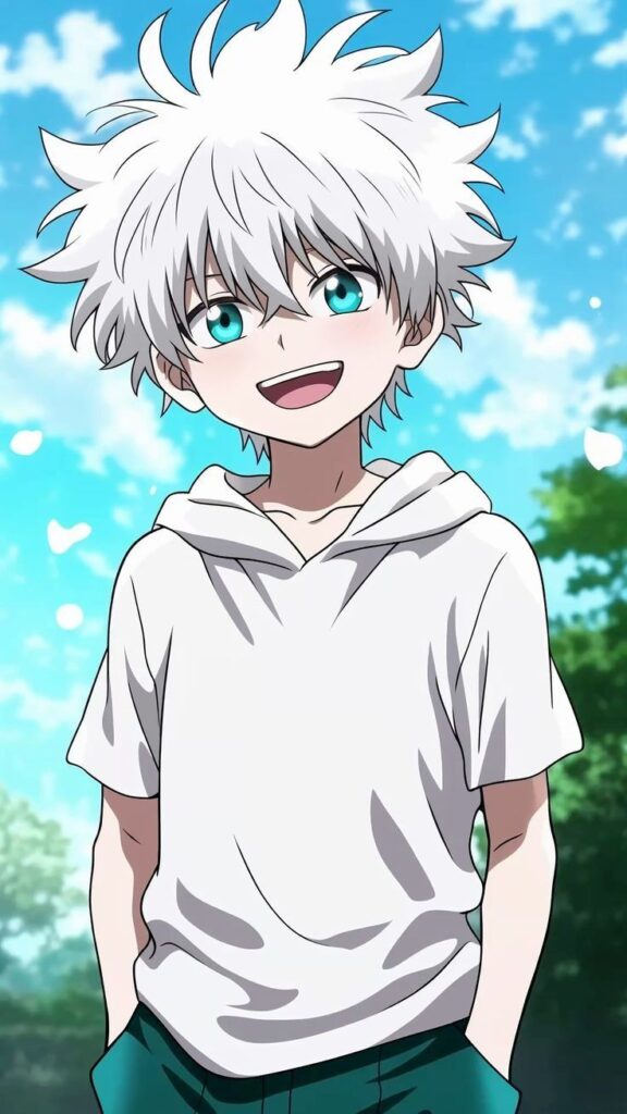 Refined Killua aesthetic profile pic with color harmony and polished visual balance