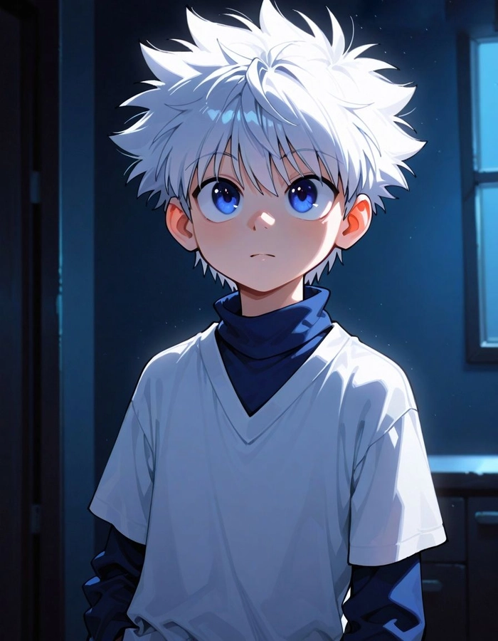 Killua PFP aesthetic Pinterest style with pastel tones and soft lighting
