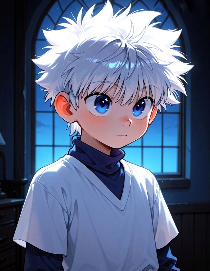 Killua aesthetic PFP Pinterest style with soft glow effect