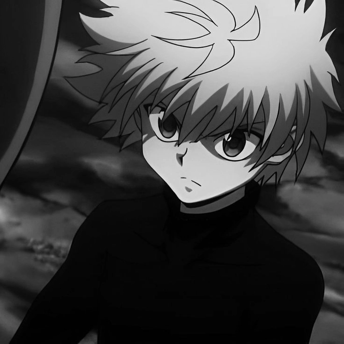 Killua cool aesthetic PFP with sharp features and sleek modern edit