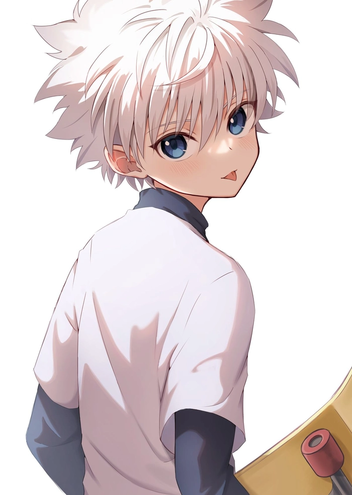 Killua cool PFP with blue lighting and effortless confident vibe
