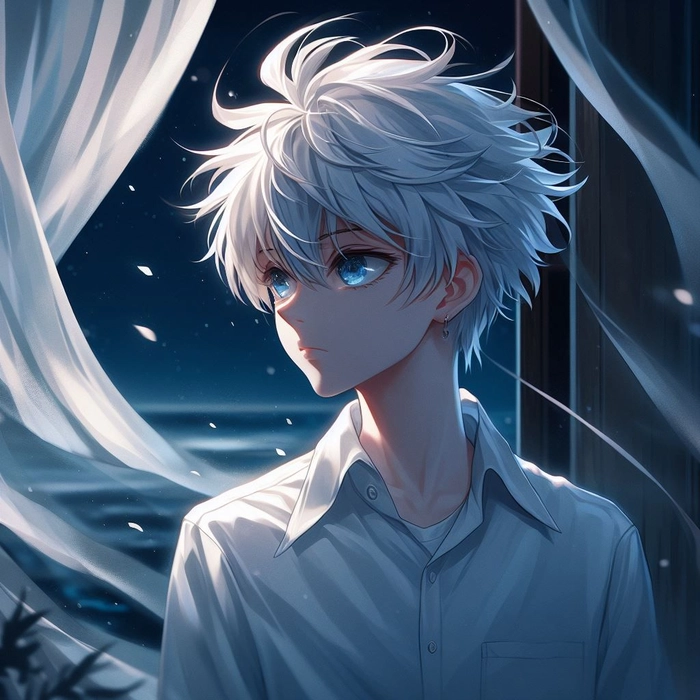 Killua animated PFP with blinking effect and loop animation