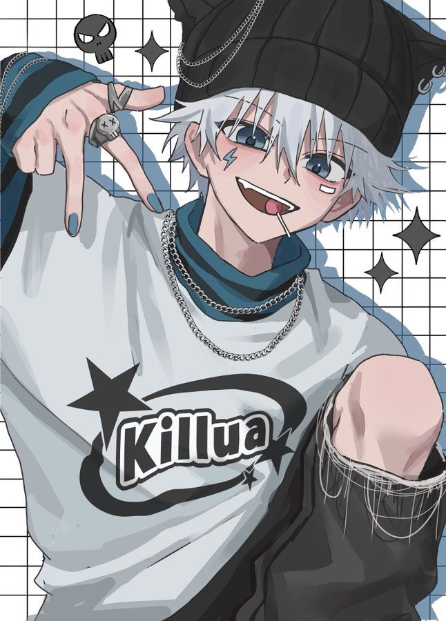 Killua Zoldyck PFP aesthetic with clean background and original anime design