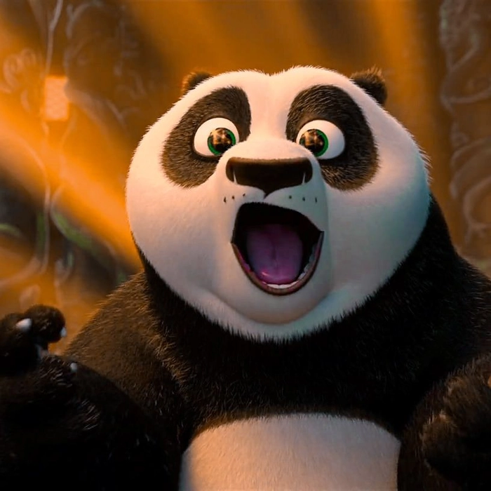 Kung Fu Panda PFP featuring Po with bold contrast and motion effects