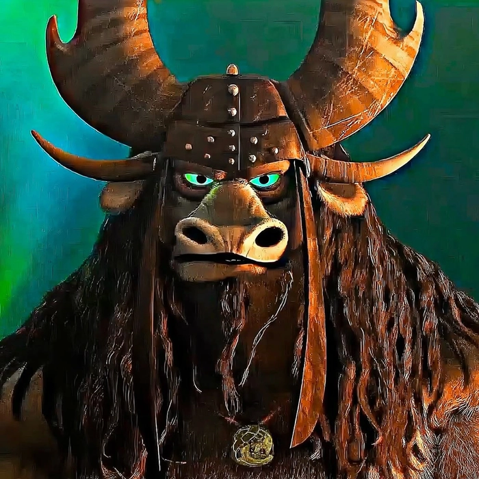 Animated Kung Fu Panda avatar with stylized action frame and deep shadows