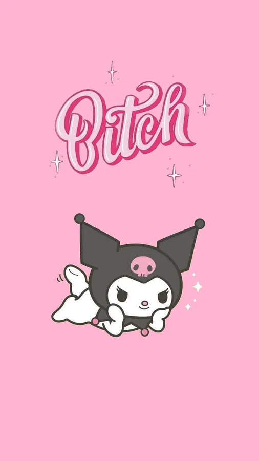 Kuromi cute Hello Kitty PFP pastel gothic style