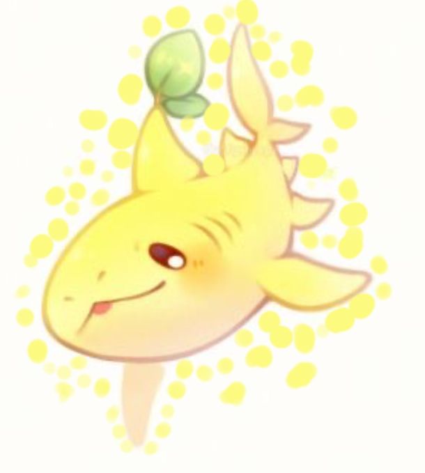 bright lemon shark profile picture with sandy beach environment and warm hues