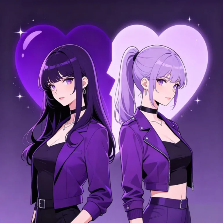 Soft lesbian couple anime PFP featuring holding hands and close composition